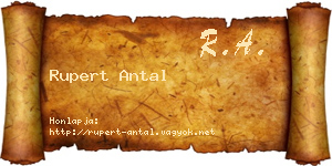 Rupert Antal névjegykártya